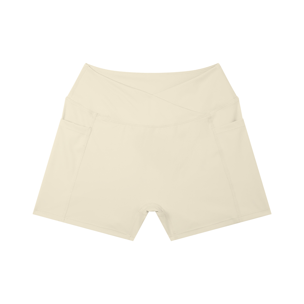 Women's High Rise Pocket Biker Shorts | Athletic Performance Workout Shorts