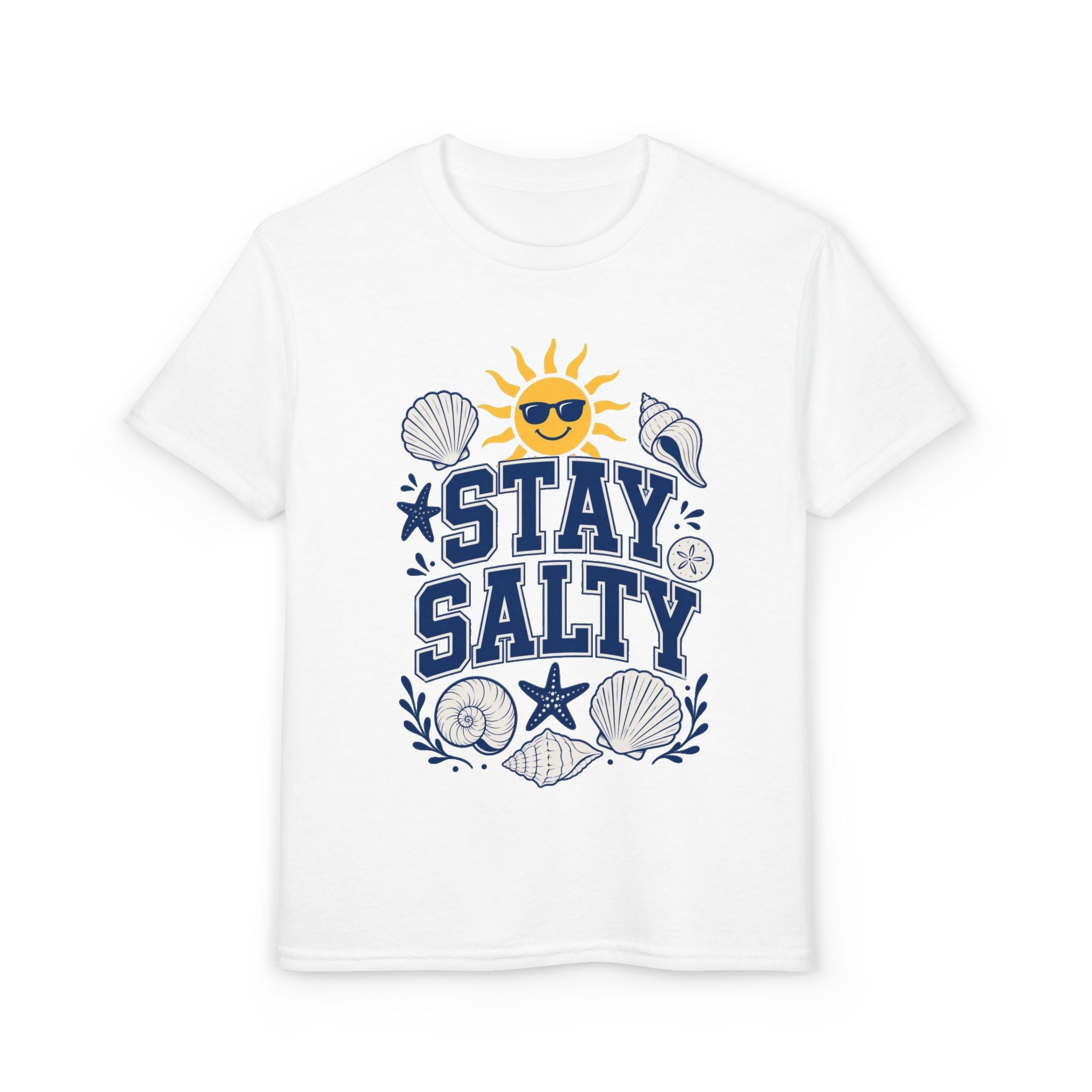 Stay Salty Kids T-Shirt — Beach Shells & Sunny Vibes Youth Tee