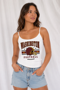 Washington Low Back Tank Top – Women’s Football Game Day Shirt, Backless Tailgate Top
