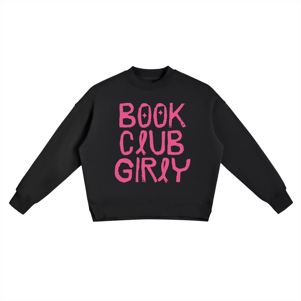 Book Club Girly Sweatshirt – Pink Graphic Crewneck for Book Lovers