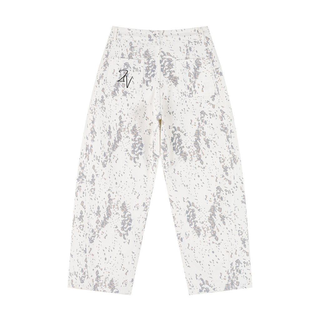 Women's Splatter Barrel Leg Jeans