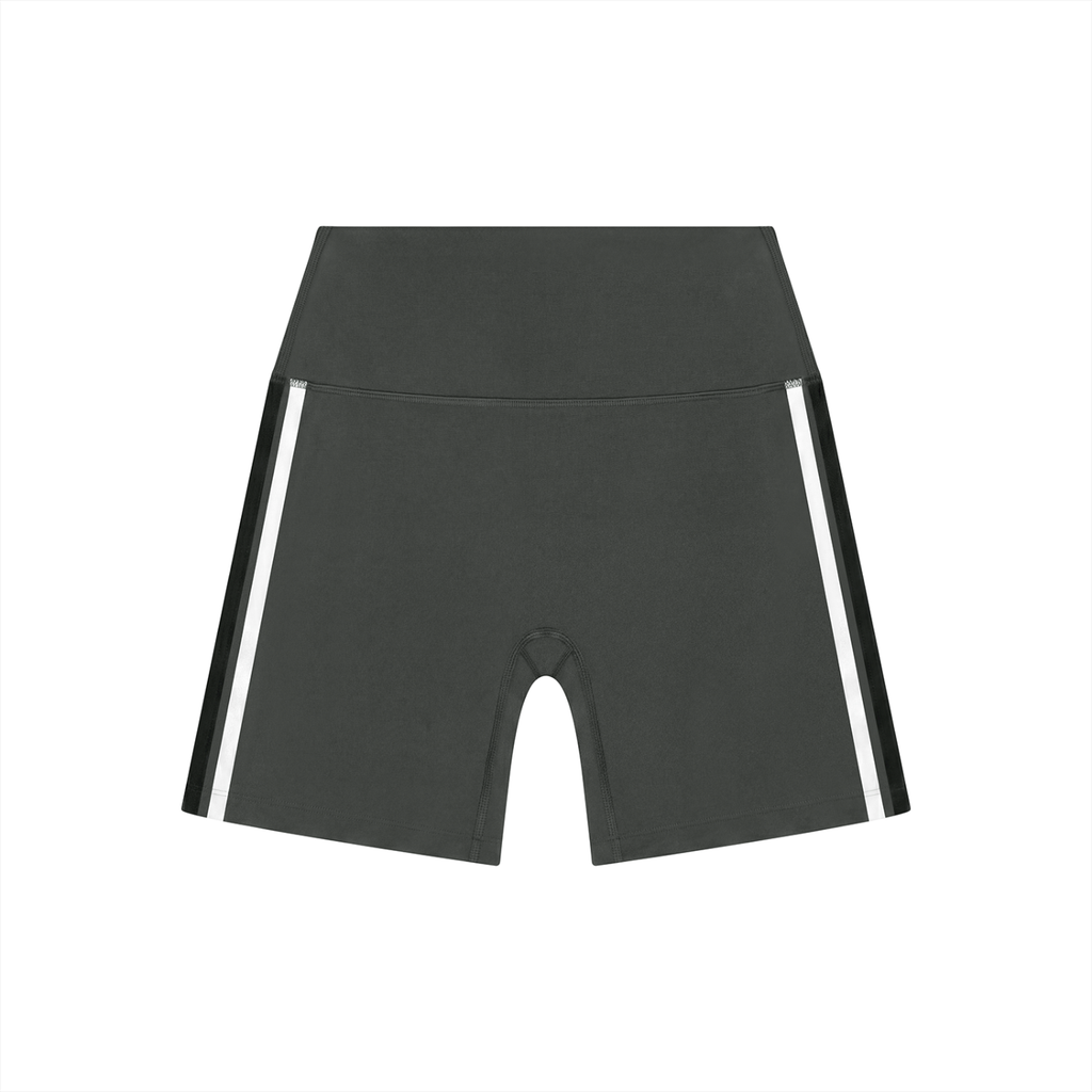 Women's Striped High Rise Tight Yoga Shorts | Athletic Performance Workout Shorts