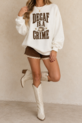 Decaf Is a Crime Oversized Sweatshirt – Funny Coffee Lover Graphic Crewneck