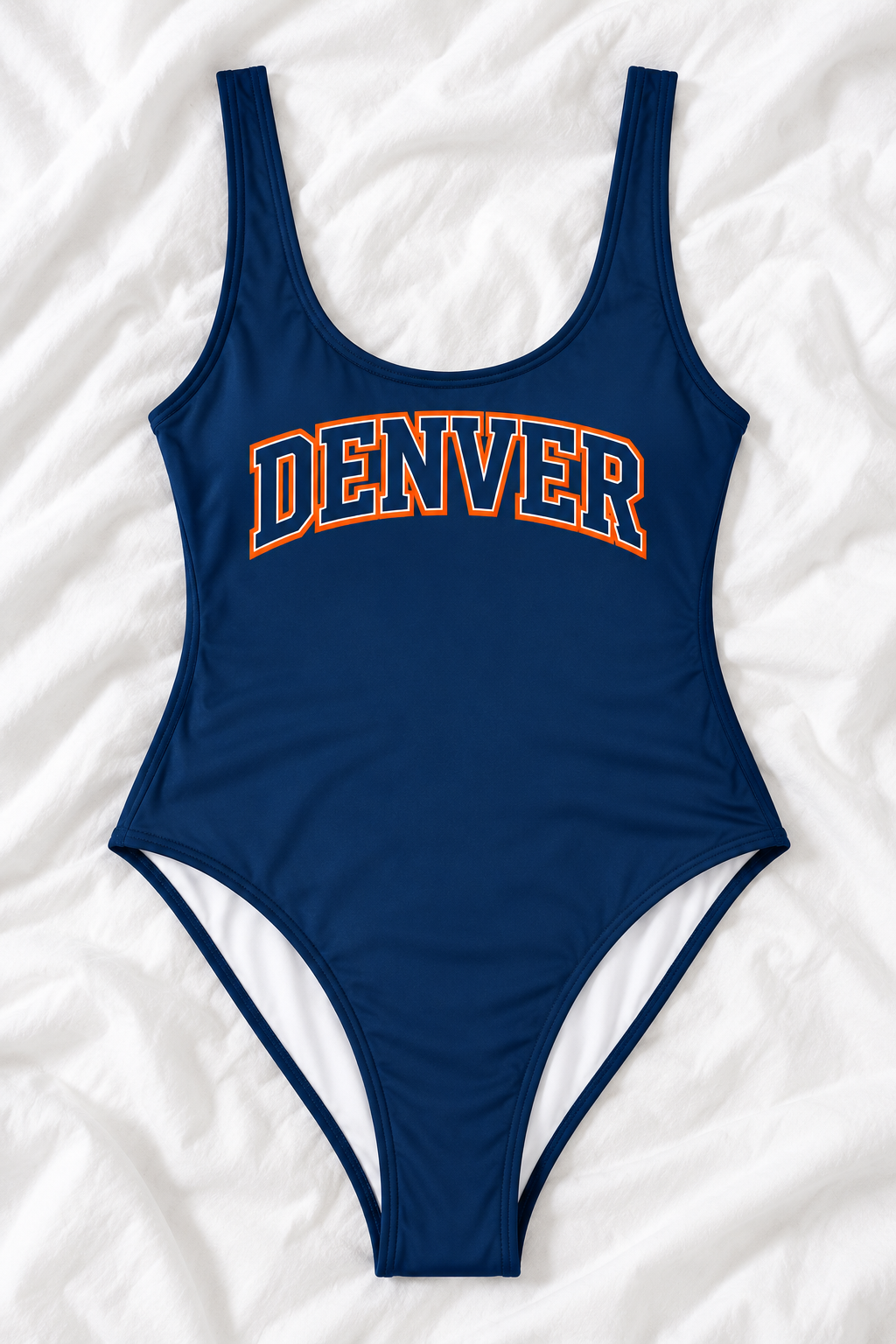 Denver Football One-Piece Swimsuit – Women’s Game Day Swimwear