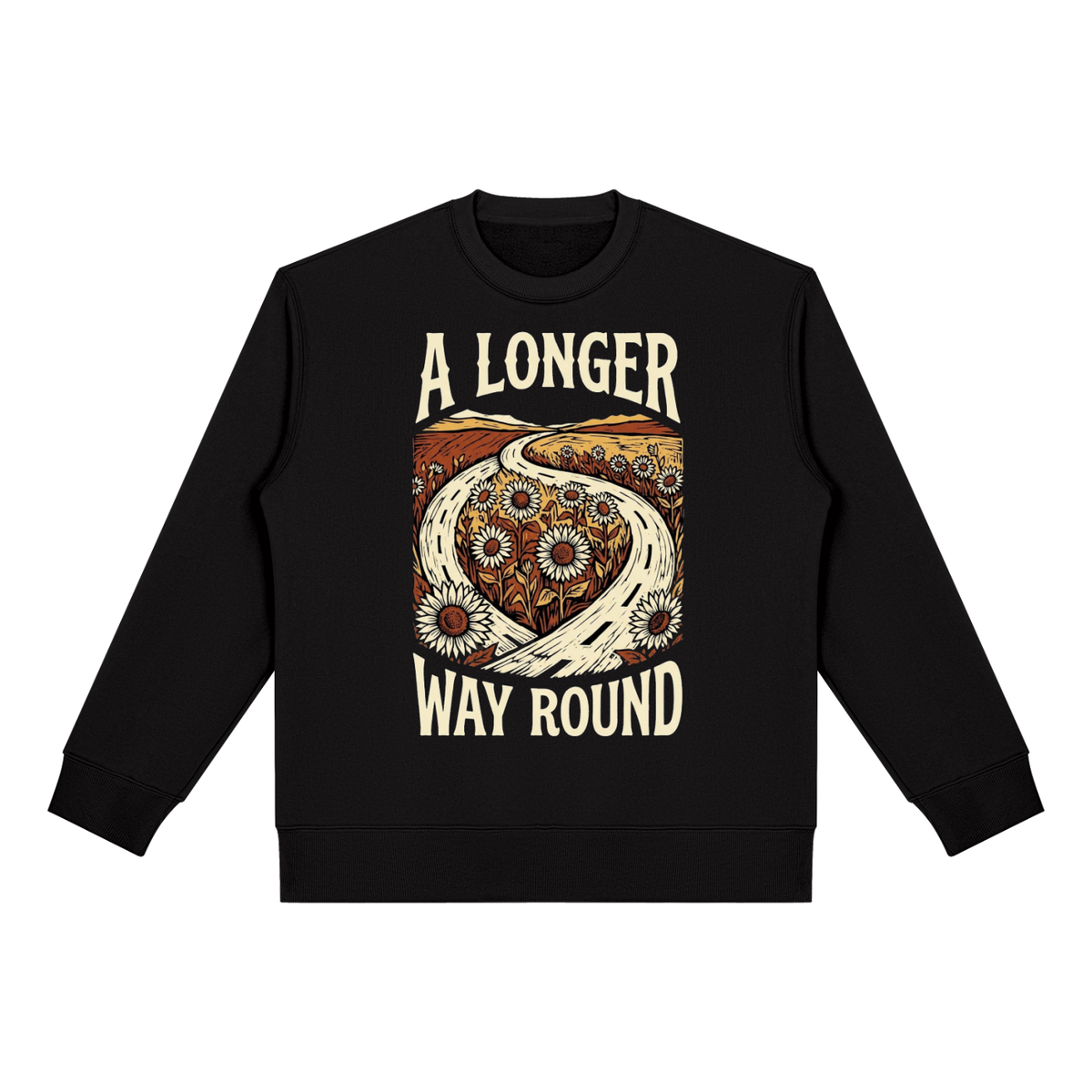 A Longer Way Round Sunflower Graphic Sweatshirt – Vintage Country Crewneck