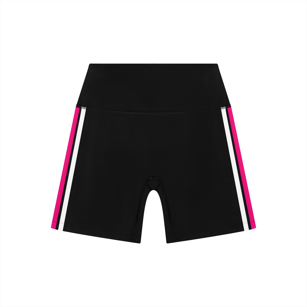 Women's Striped High Rise Tight Yoga Shorts | Athletic Performance Workout Shorts