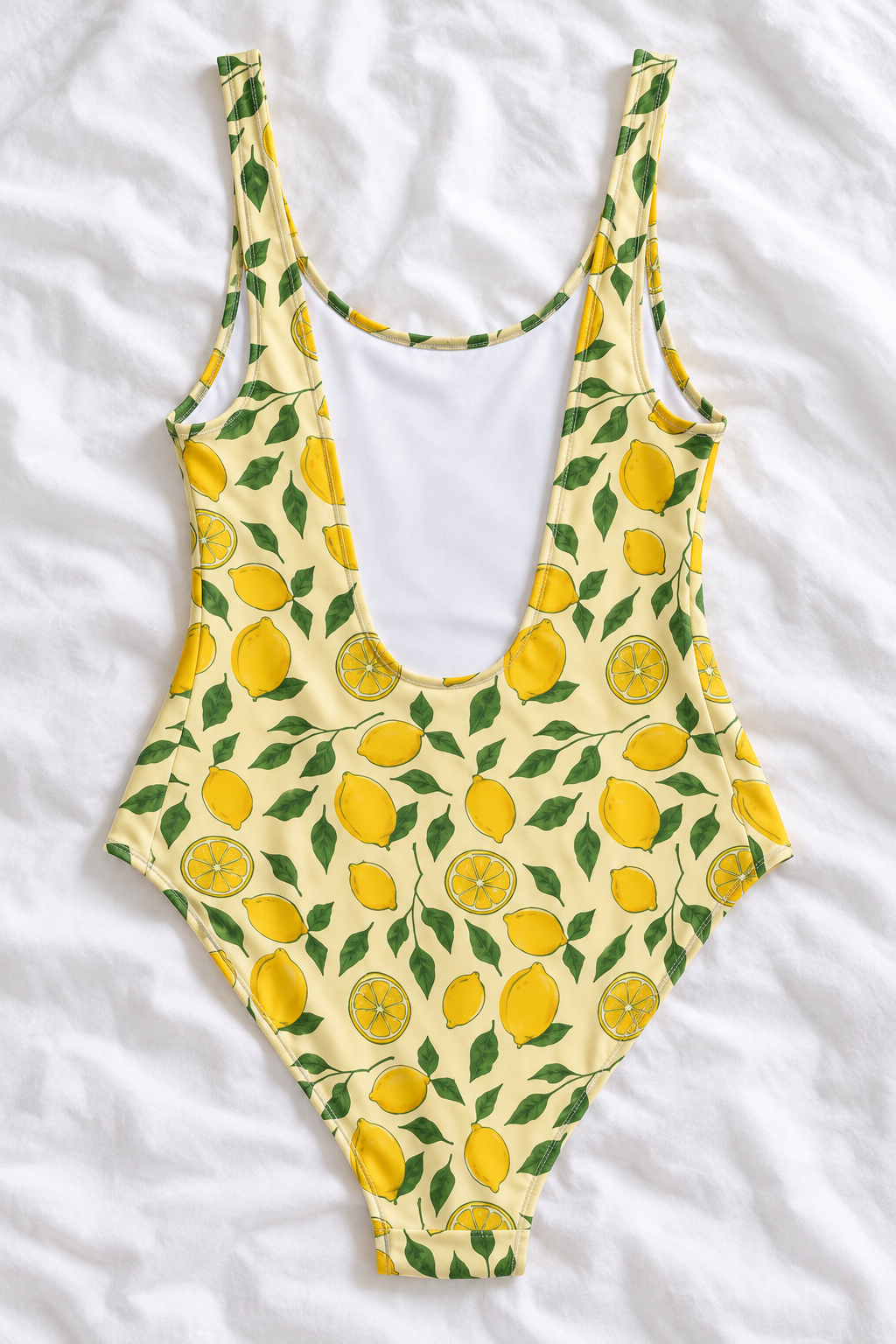 Lemon Grove One-Piece Swimsuit | Yellow Lemon Print Swimwear | Mediterranean Summer Bathing Suit