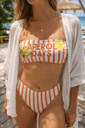 Aperol Days Bandeau Bikini Set – Striped Italian Summer Swimsuit