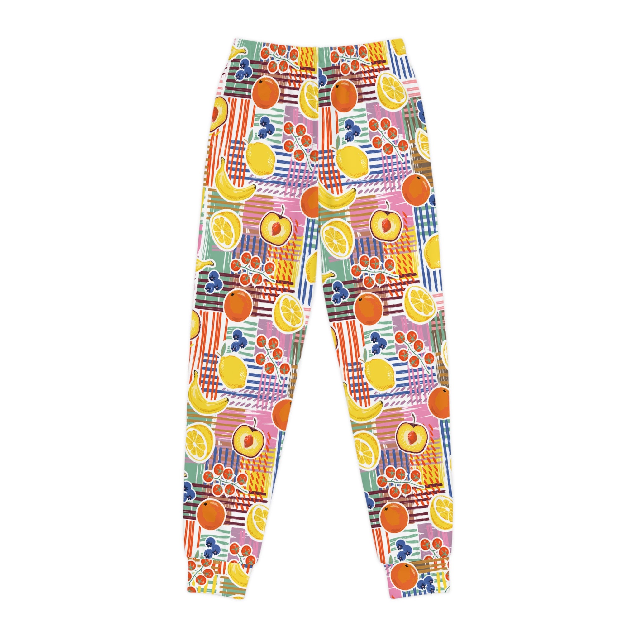 Youth Fruit Pattern Joggers — Colorful Kids Sweatpants