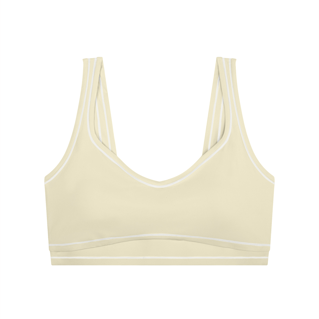 Topstitched Sports Bra with Built-In Padding | Women's Supportive Workout Bra