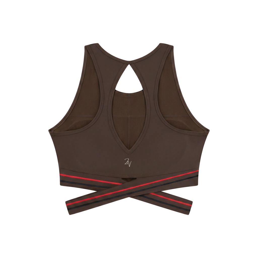 Women's Criss-Cross Band Sports Bra | Built-In Padded Tennis & Workout Bra