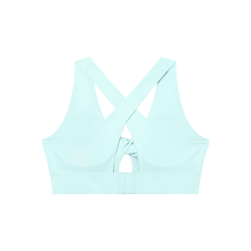 Women's Twist Front V-Neck Sports Bra | Built-In Padded Athletic Workout Bra