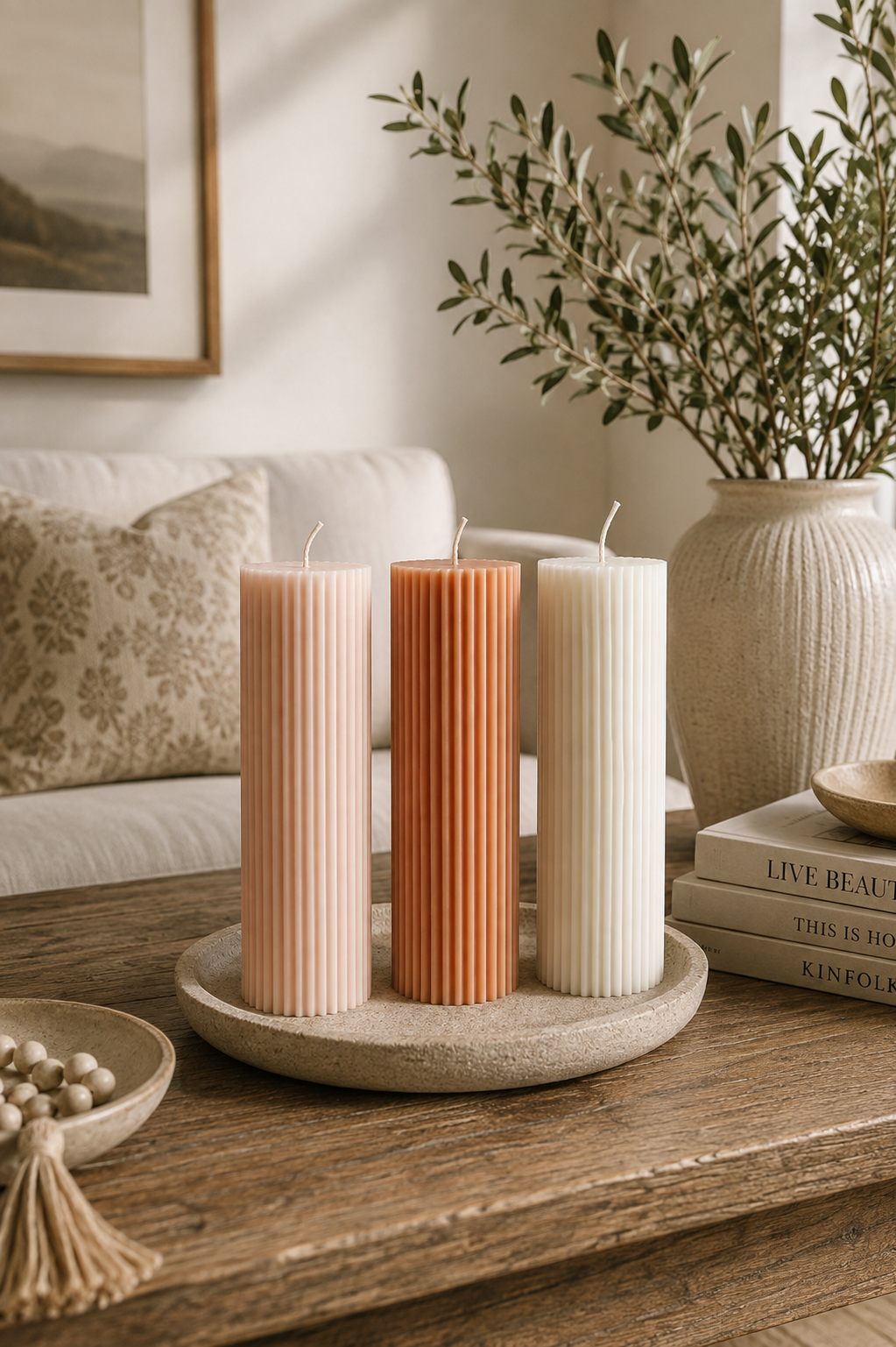 Ribbed Candle | Effortless Home Decor