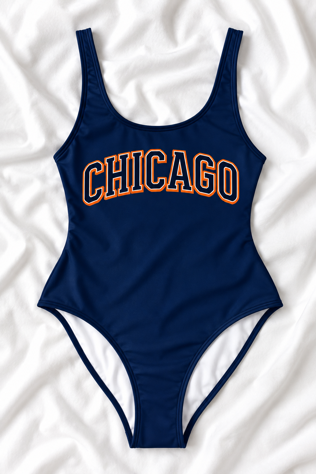 Chicago Football One-Piece Swimsuit – Women’s Game Day Swimwear