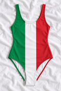 Italy Flag One-Piece Swimsuit – Women’s Italian Flag Swimwear