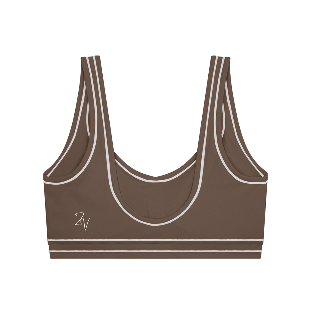 Topstitched Sports Bra with Built-In Padding | Women's Supportive Workout Bra