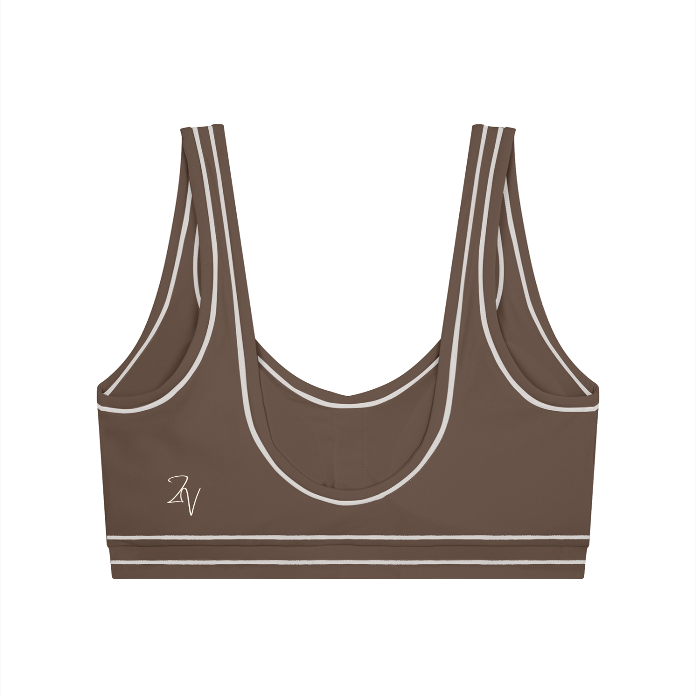 Topstitched Sports Bra with Built-In Padding | Women's Supportive Workout Bra