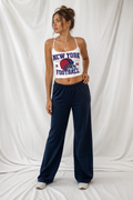 New York Cropped Tank Top, Football Game Day Crop Top, Women’s Tailgate Tank, Football Season Outfit