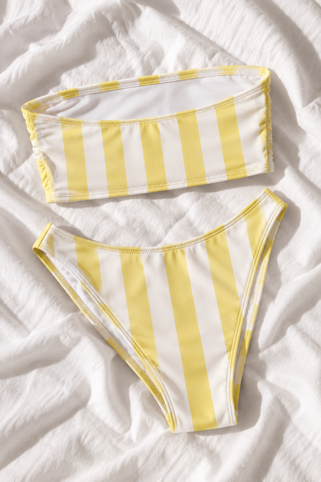 Amalfi Bandeau Bikini Set – Striped Italian Summer Swimsuit