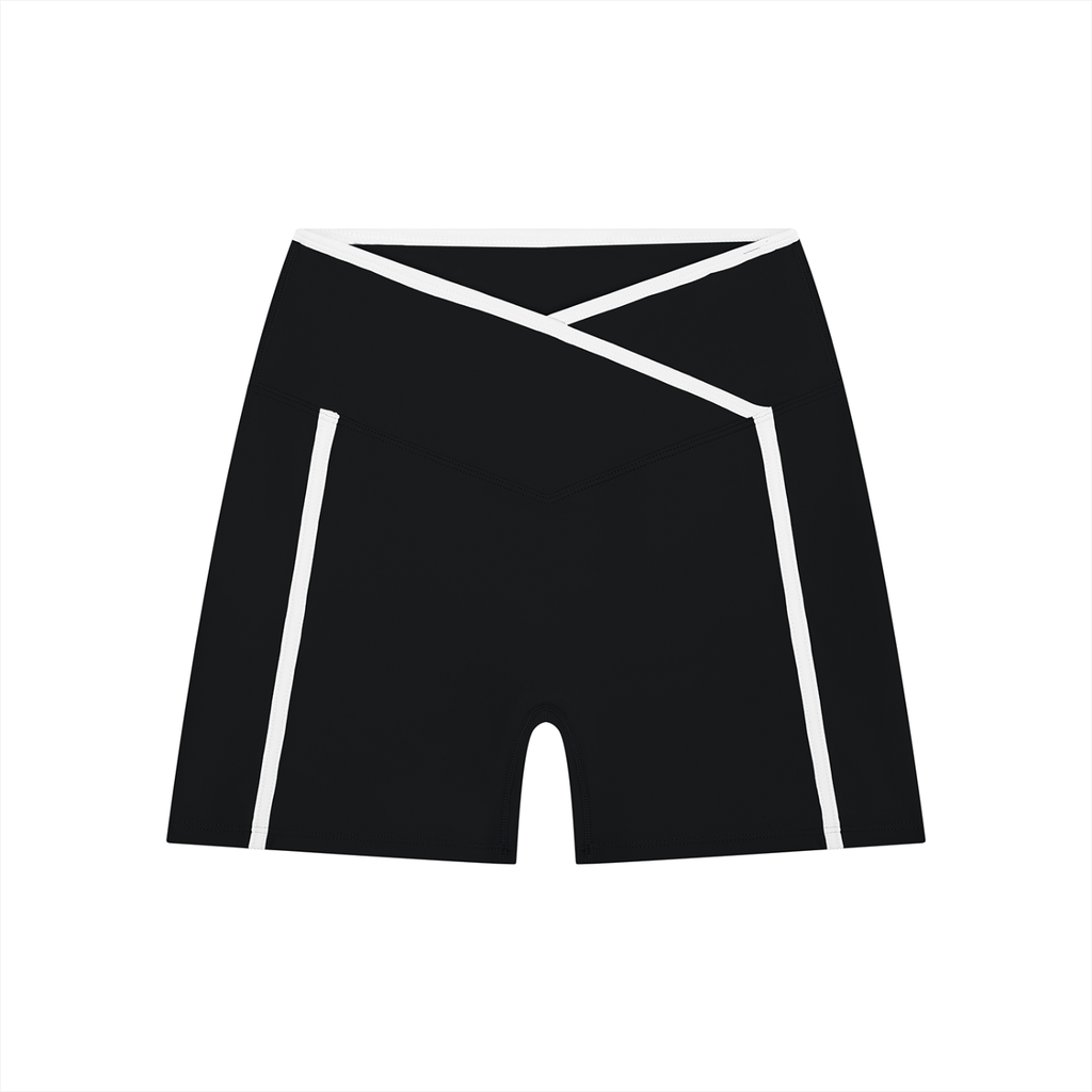 Women's High Rise Color Block Biker Shorts | Athletic Workout Shorts
