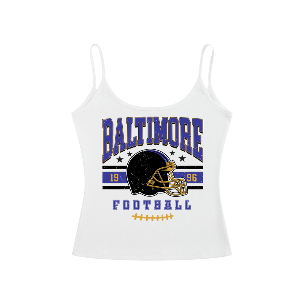 Baltimore Low Back Tank Top – Women’s Football Game Day Shirt, Backless Tailgate Top