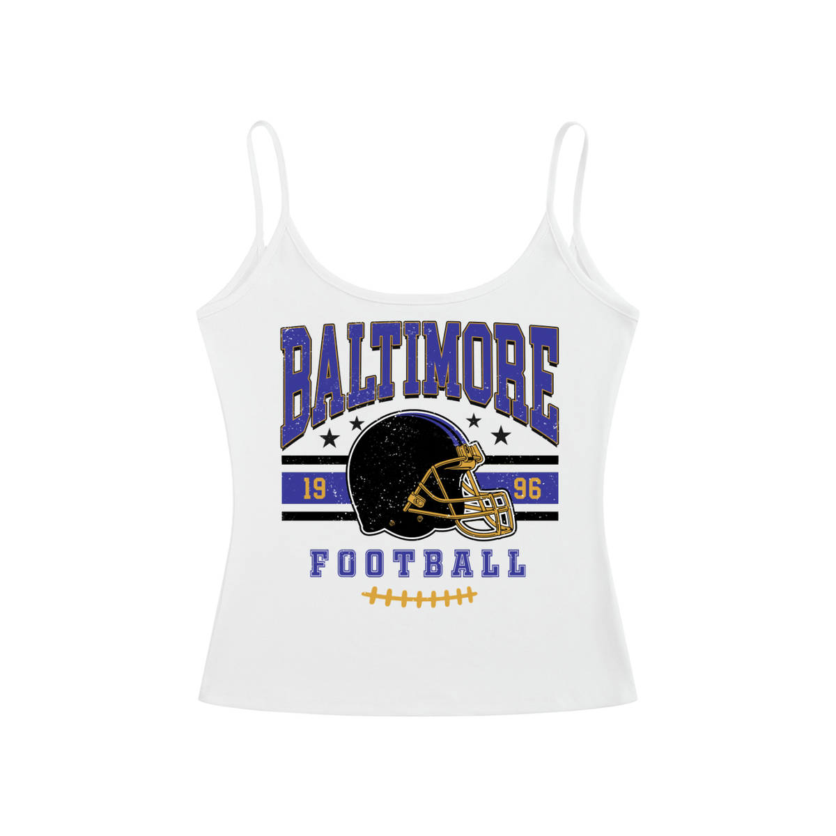 Baltimore Low Back Tank Top – Women’s Football Game Day Shirt, Backless Tailgate Top