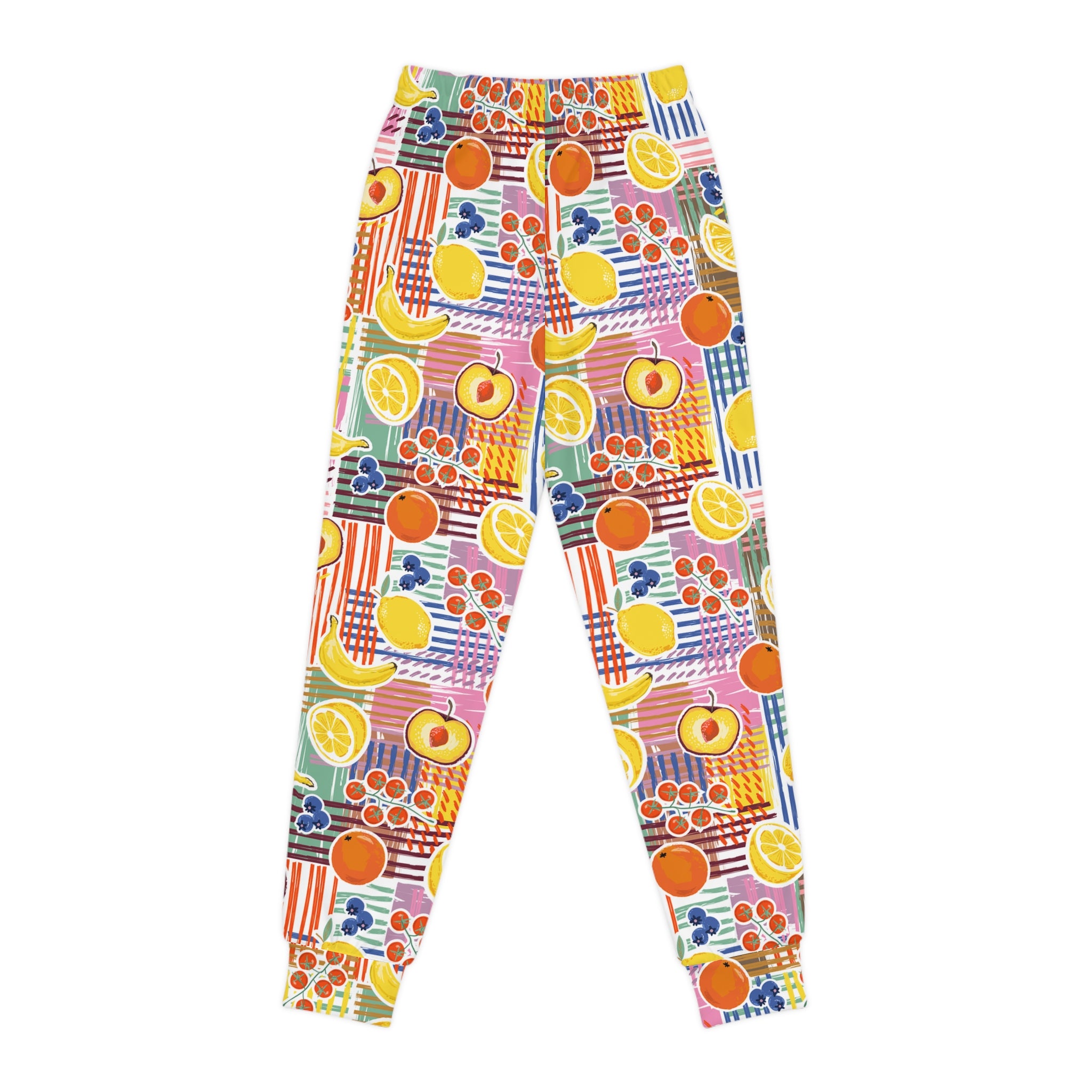 Youth Fruit Pattern Joggers — Colorful Kids Sweatpants