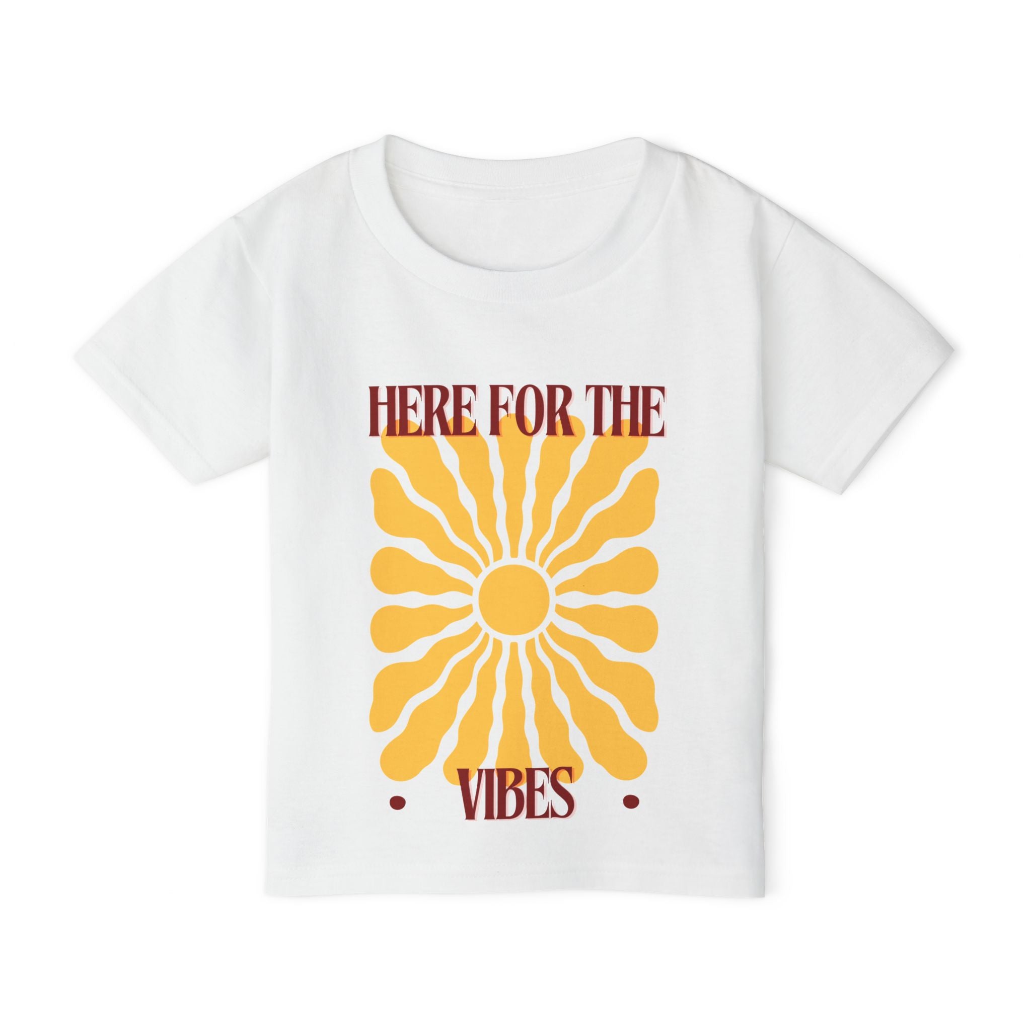Here For The Vibes Toddler T-Shirt — Retro Sun Graphic Kids Tee
