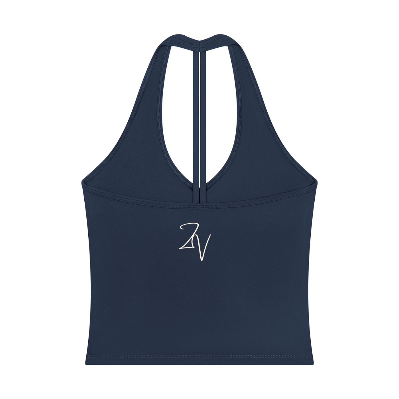 Women's Halter V-Neck Crop Tank Top | Built-In Padded Everyday Tank