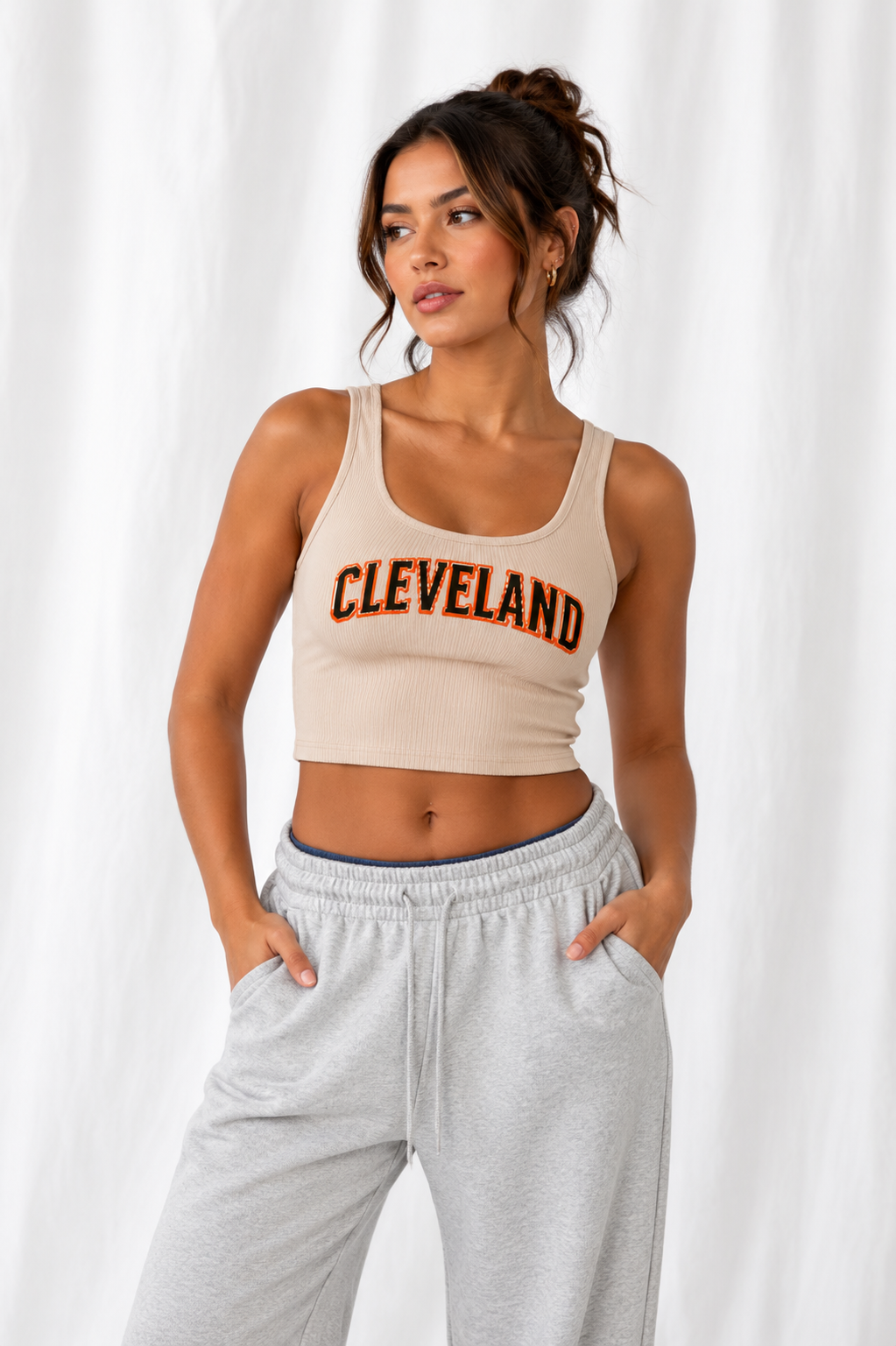 Cleveland Football Cropped Tank Top
