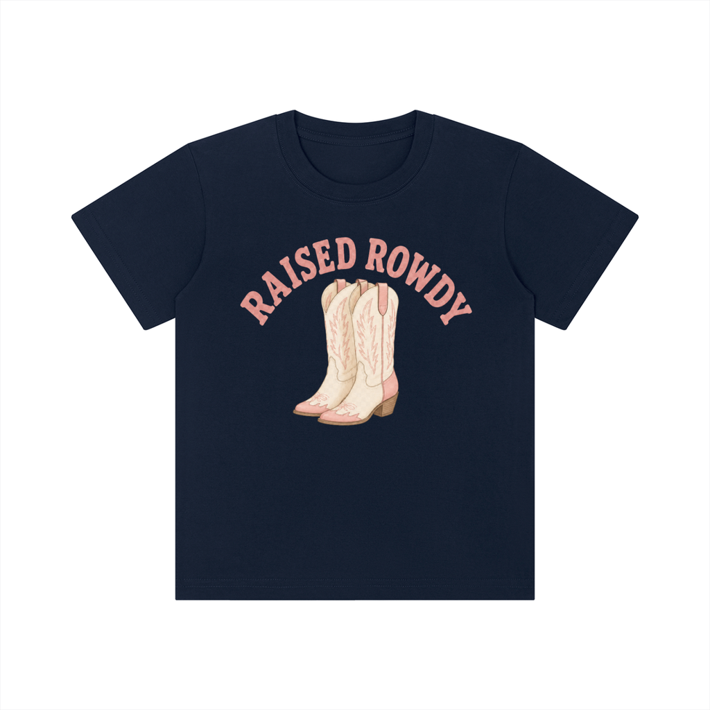 Raised Rowdy Kids Cotton Tee | Western Country Graphic T-Shirt for Toddlers & Youth