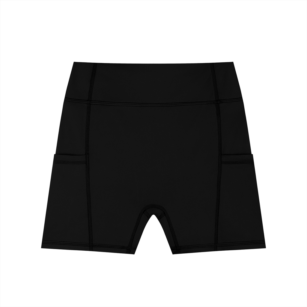 Women's High-Waisted Pocket Biker Shorts | Athletic Performance Workout Shorts