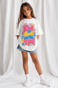 Youth T‑Shirt — "God Is Good All The Time" Colorful Retro Floral Faith Tee