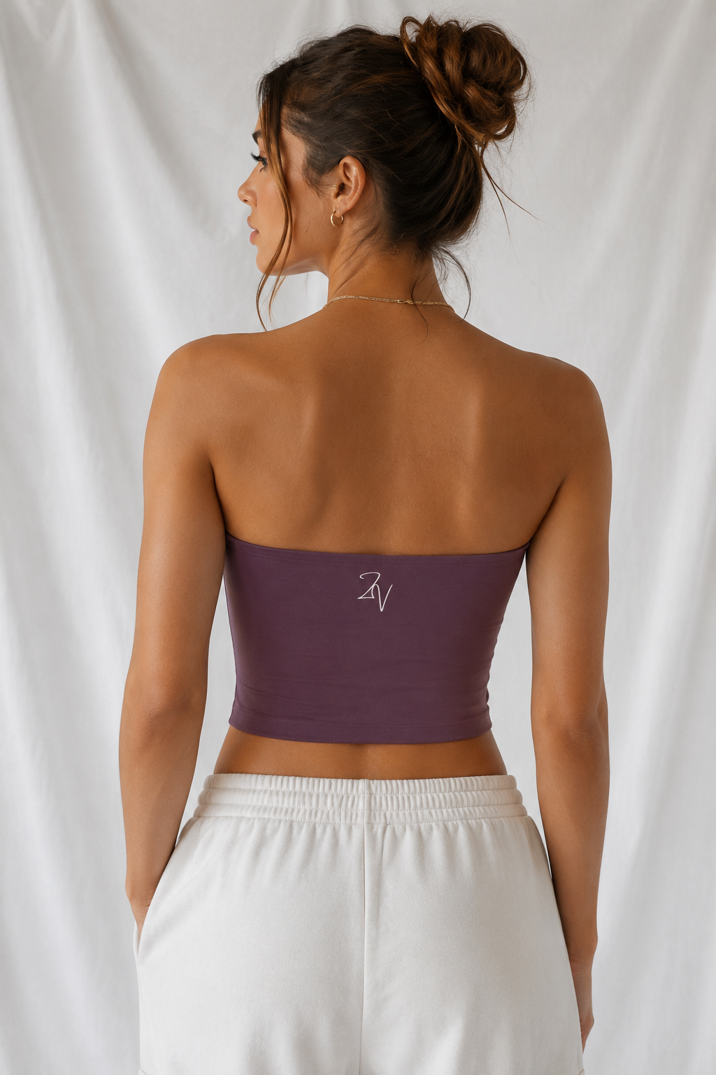 Women's Cropped Tube Top | Built-In Padded Bandeau Top