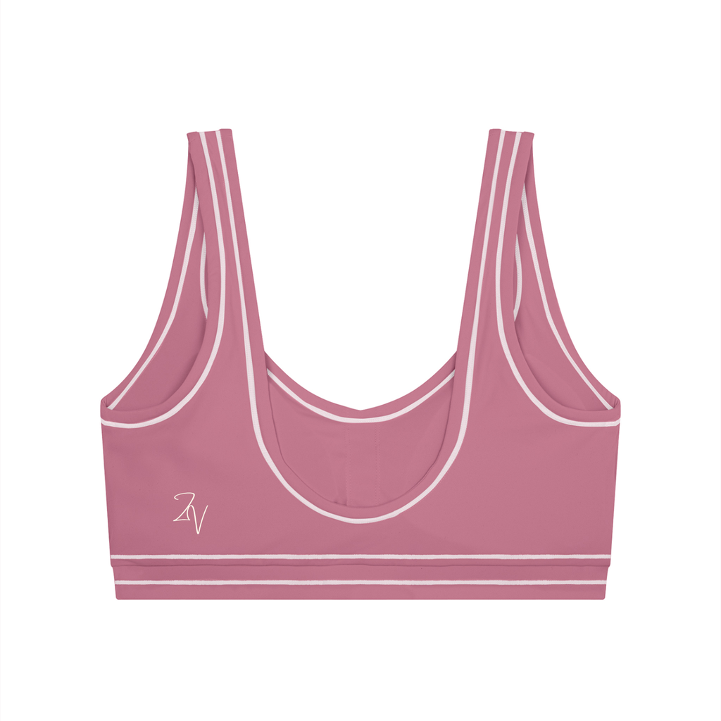 Topstitched Sports Bra with Built-In Padding | Women's Supportive Workout Bra