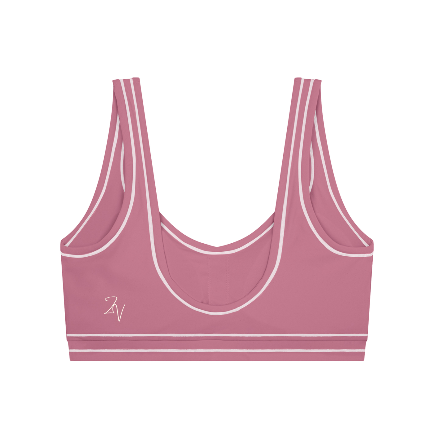 Topstitched Sports Bra with Built-In Padding | Women's Supportive Workout Bra