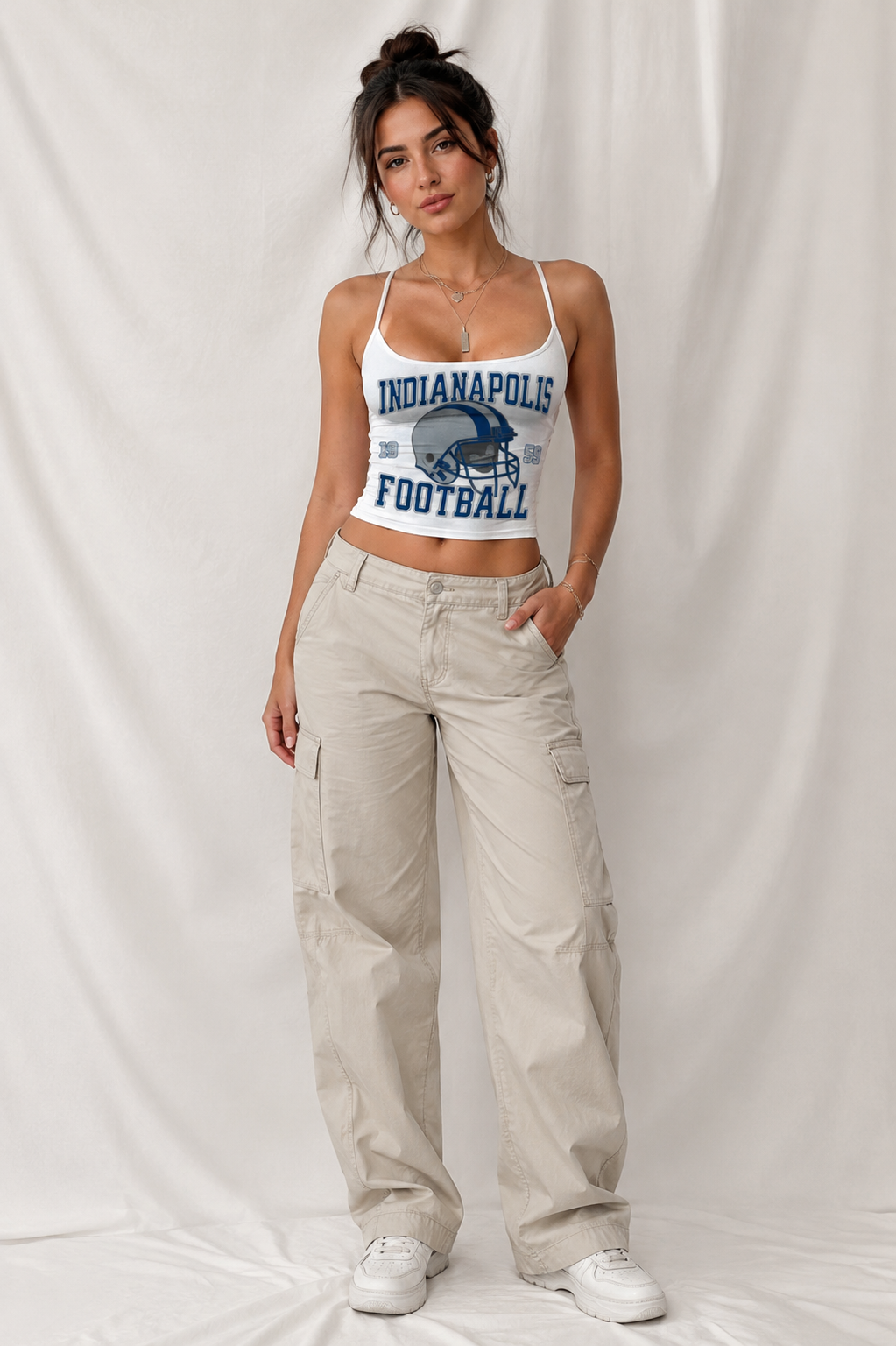 Indianapolis Cropped Tank Top, Football Game Day Crop Top, Women’s Tailgate Tank, Football Season Ou