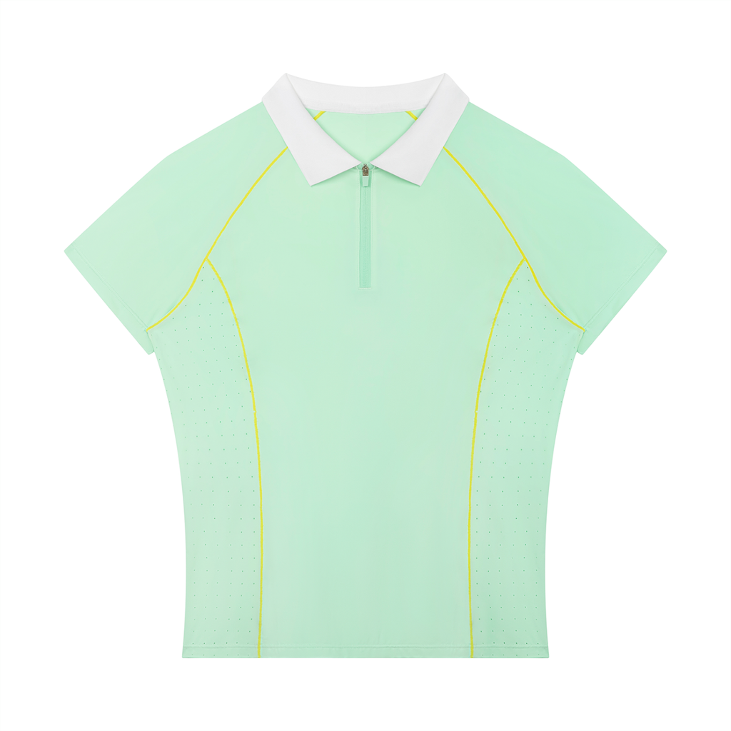 Women's Slim Fit Quarter-Zip Polo Shirt | Athletic Performance Golf Top