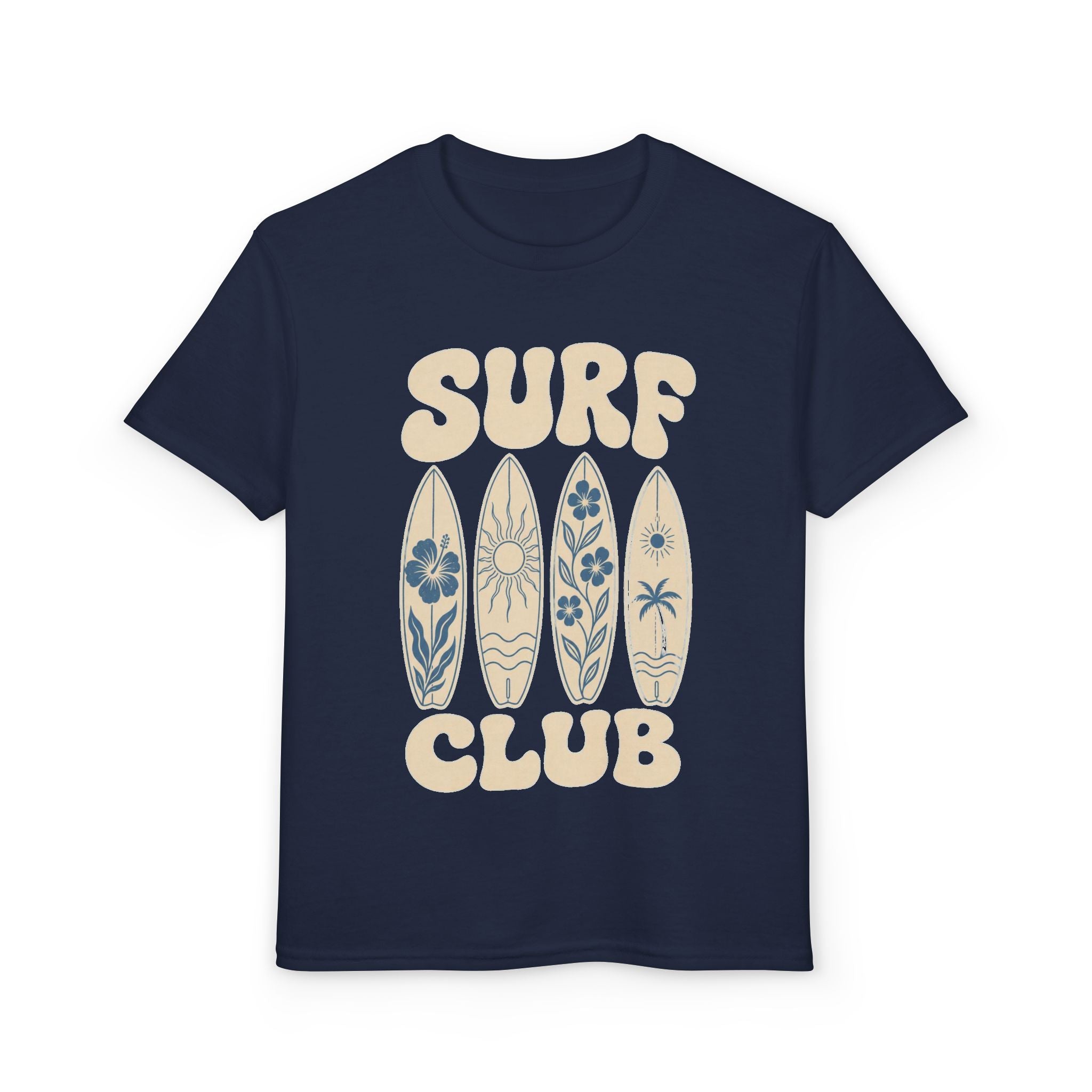 Youth T-Shirt — "Surf Club" Retro Surfboard Graphic