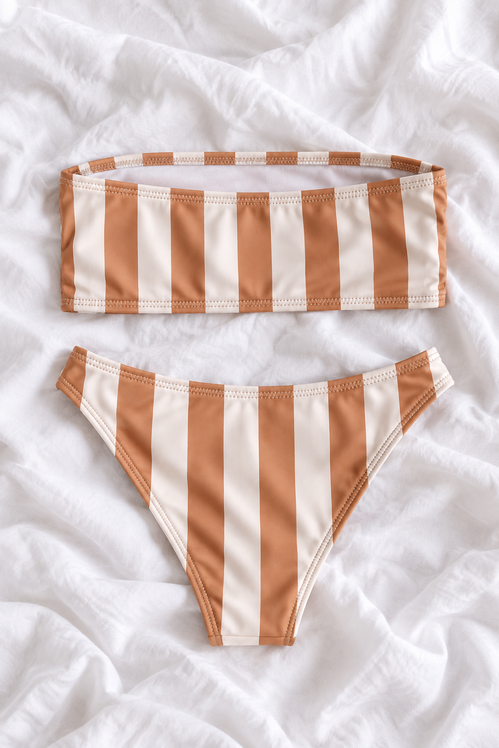 Amalfi Bandeau Bikini Set – Striped Italian Summer Swimsuit