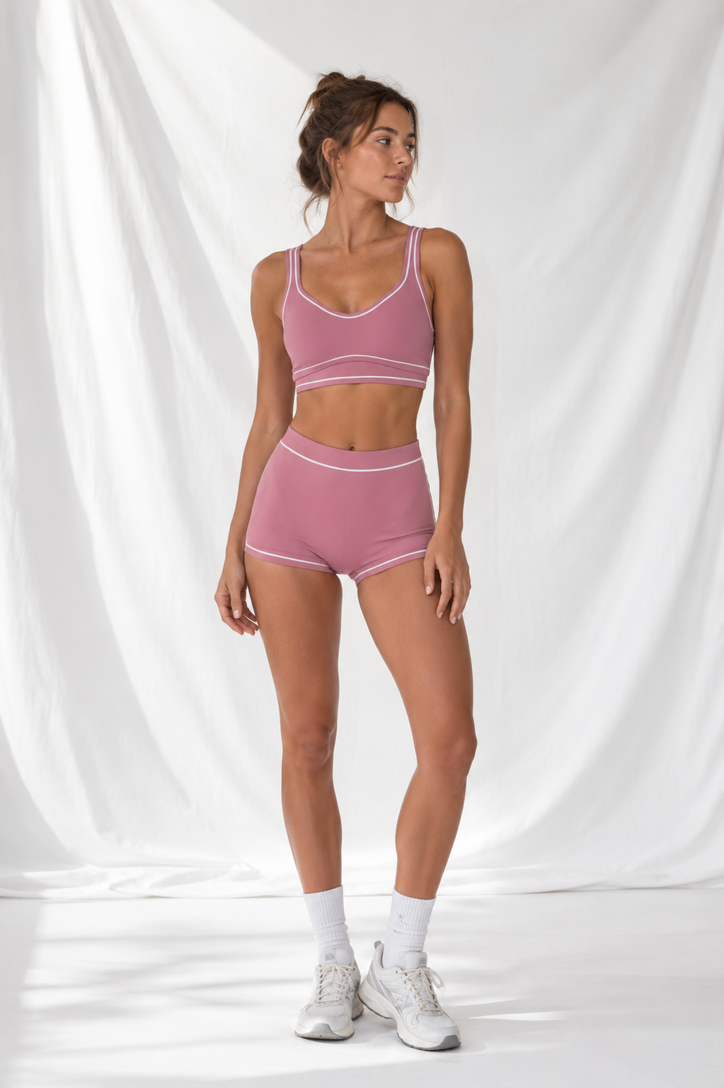 Topstitched Sports Bra with Built-In Padding | Women's Supportive Workout Bra