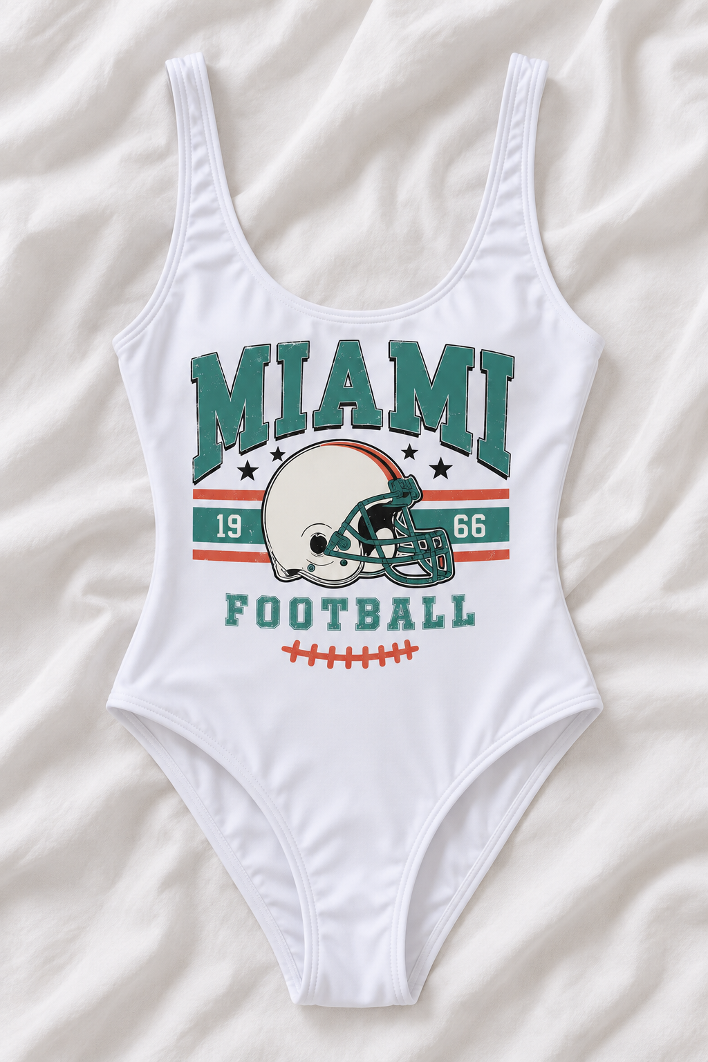 Miami Football One-Piece Swimsuit – Women’s Game Day Swimwear