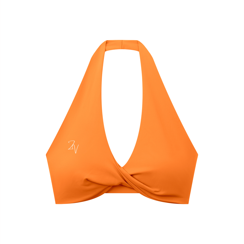 Women's Pleated Halter Sports Bra | Built-In Padded Athletic Workout Bra