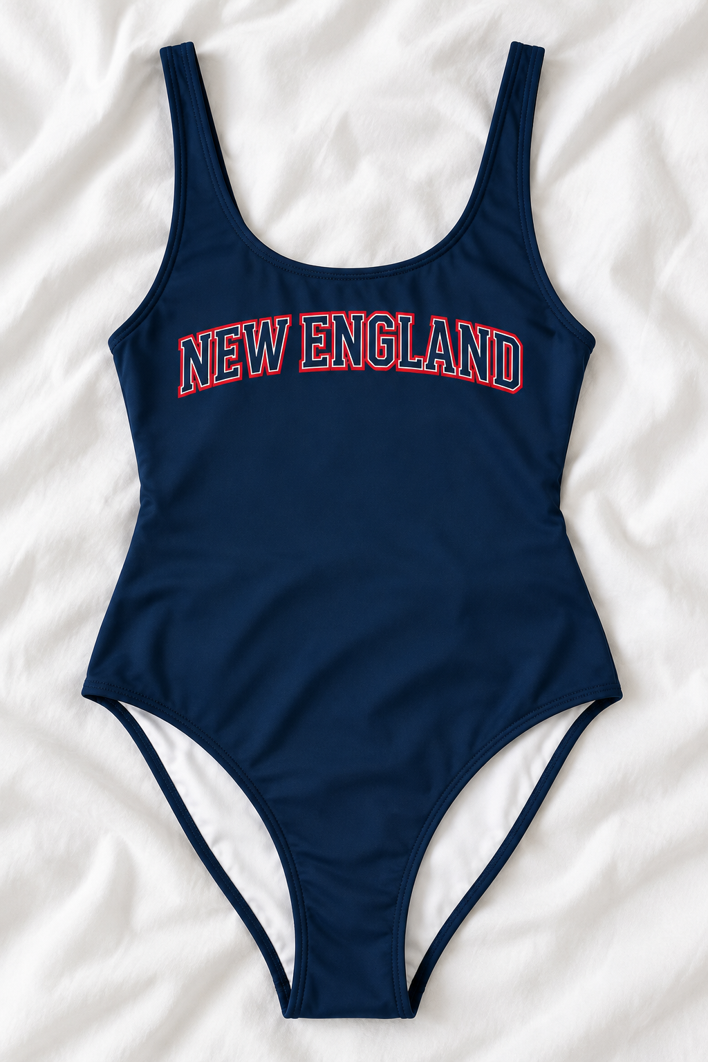 New England Football One-Piece Swimsuit – Women’s Game Day Swimwear