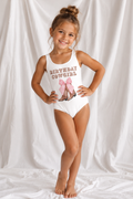 Little Kids Western Birthday Girl One Piece Swimsuit | Cowgirl Birthday Bathing Suit
