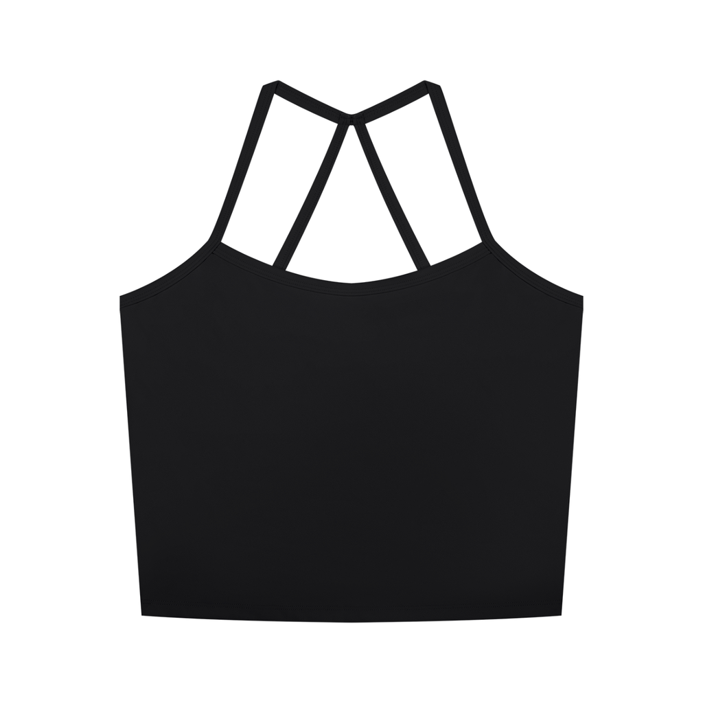 Women's Cross Back Active Crop Tank | Built-In Padded Workout Top