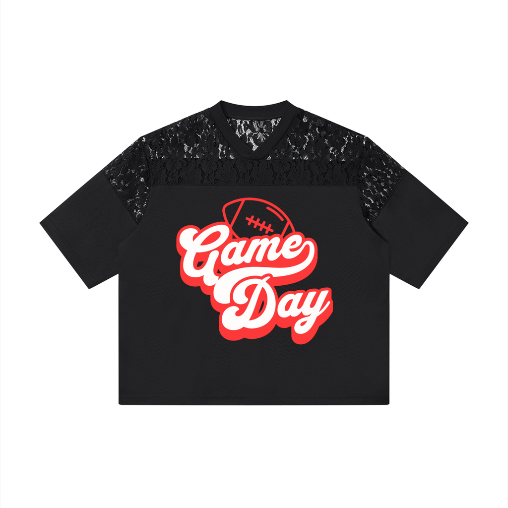 Game Day Lace Jersey Tee | Women's Football Game Day Shirt