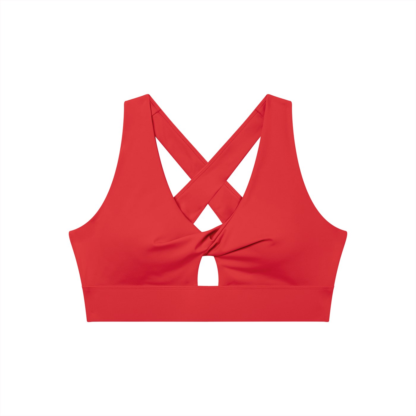 Women's Twist Front V-Neck Sports Bra | Built-In Padded Athletic Workout Bra