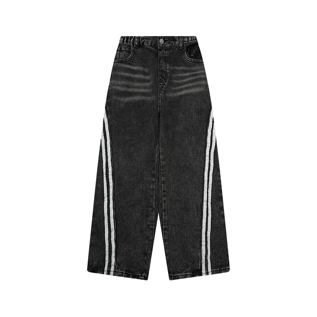 Kids Vintage Wash Side Stripe Jeans | Relaxed Denim Pants