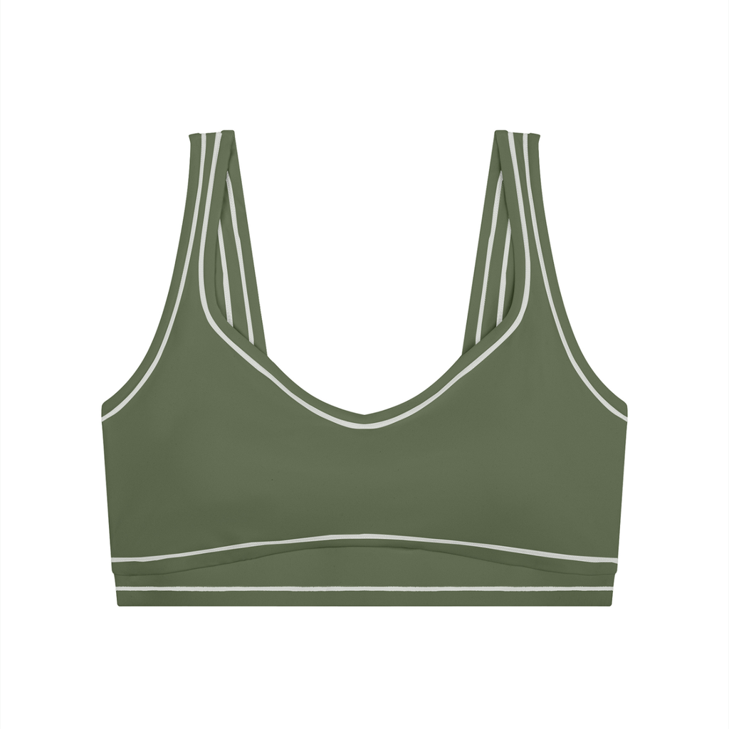Topstitched Sports Bra with Built-In Padding | Women's Supportive Workout Bra